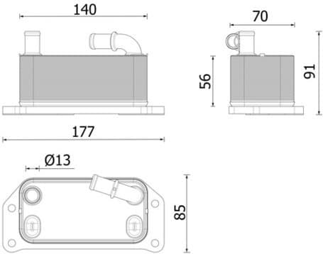 Oil Cooler, engine oil BEHR *** PREMIUM LINE *** CLC 349 000P