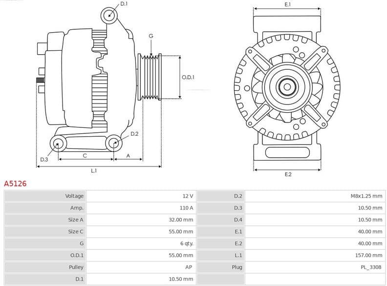Alternator AS A5126 - image 5