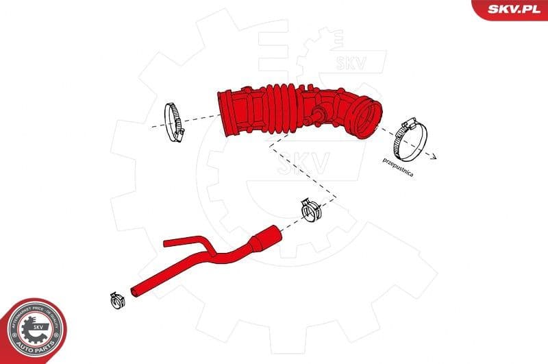 Intake Hose, air filter 24SKV499