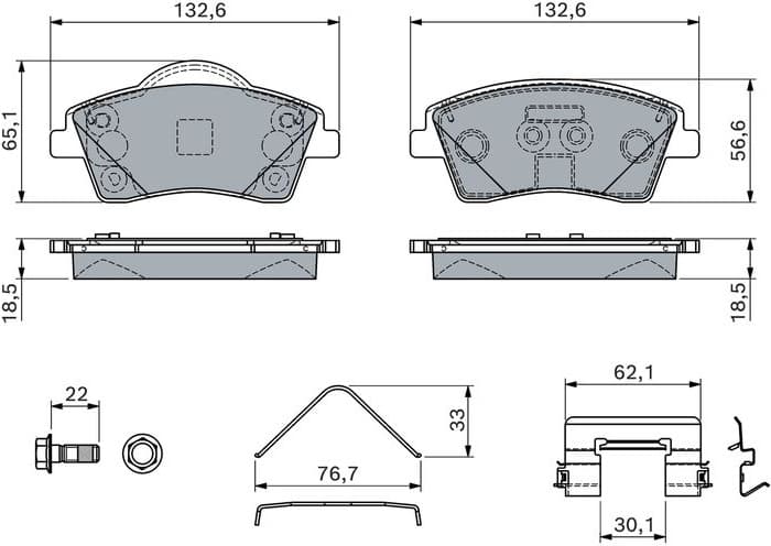 Brake Pad Set, disc brake 0986460141