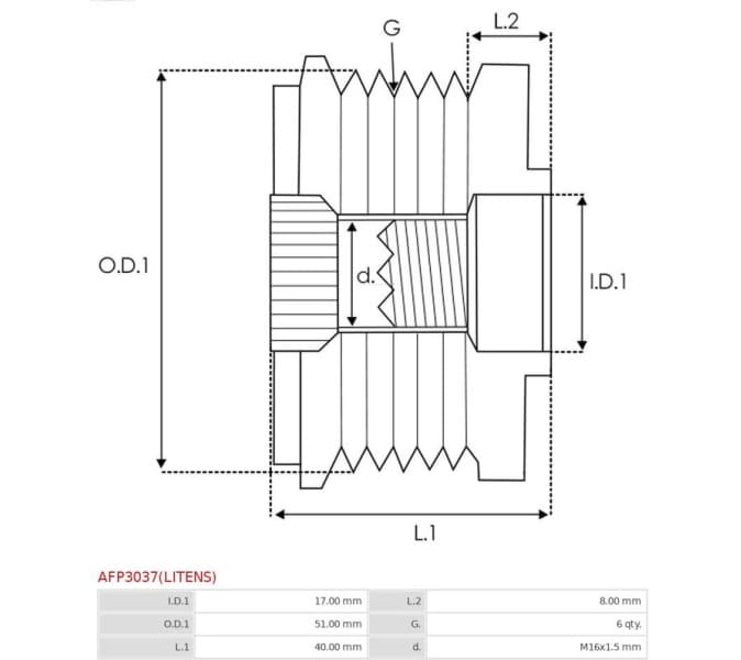 Alternator Freewheel Clutch Litens AFP3037(LITENS) - image 3