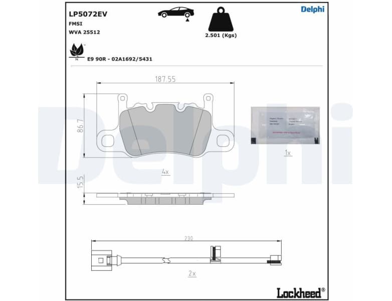 Brake Pad Set, disc brake LP5072EV