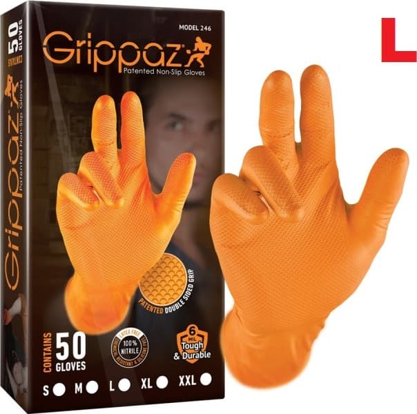 Darbinės nitrilinės pirštinės GRIPPAZ 50vnt Dydis L - GLV-GRP-O-L - image 2