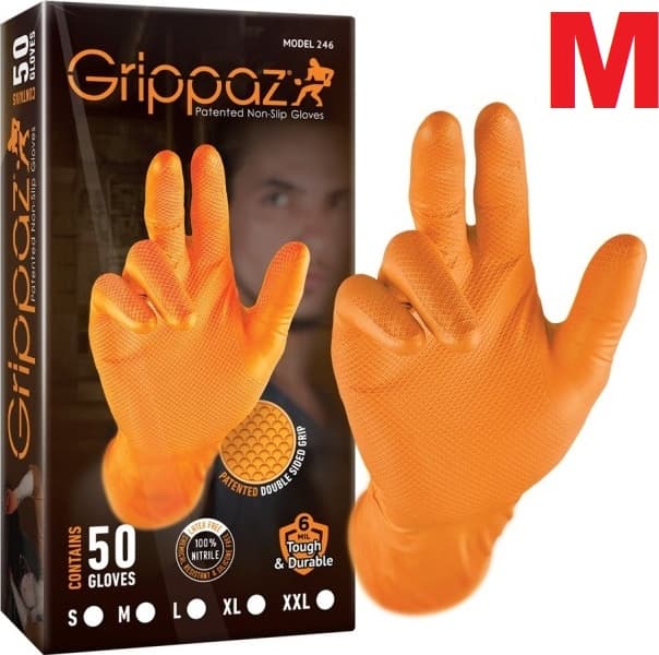 Darbinės nitrilinės pirštinės GRIPPAZ 50vnt Dydis M - GLV-GRP-O-M - image 2