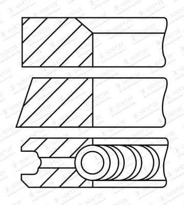 Piston Ring Set Goetze Diamond Coated® LKZ-Ring® 08-450700-00 - image 2