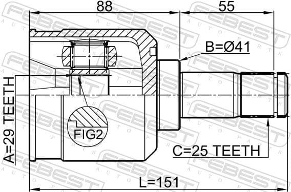 Joint Kit, drive shaft 0411-CY2AT - image 2