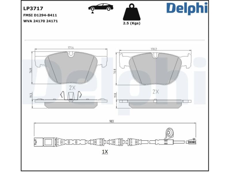 Brake Pad Set, disc brake LP3717