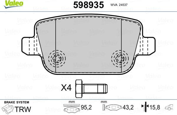 Brake Pad Set, disc brake 598935
