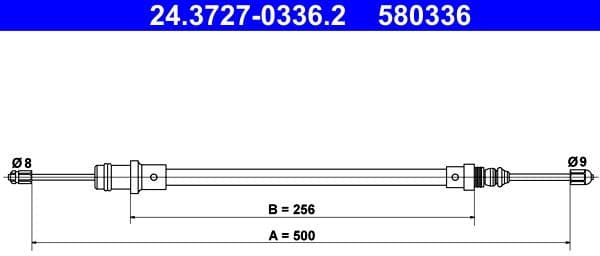 Cable Pull, parking brake 24.3727-0336.2