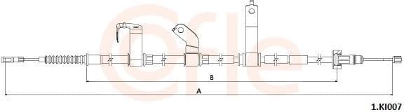 Cable Pull, parking brake 92.1.KI007