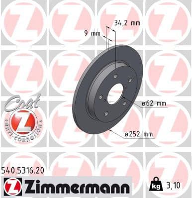 Brake Disc COAT Z 540.5316.20
