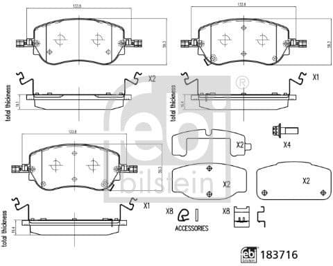 Brake Pad Set, disc brake 183716