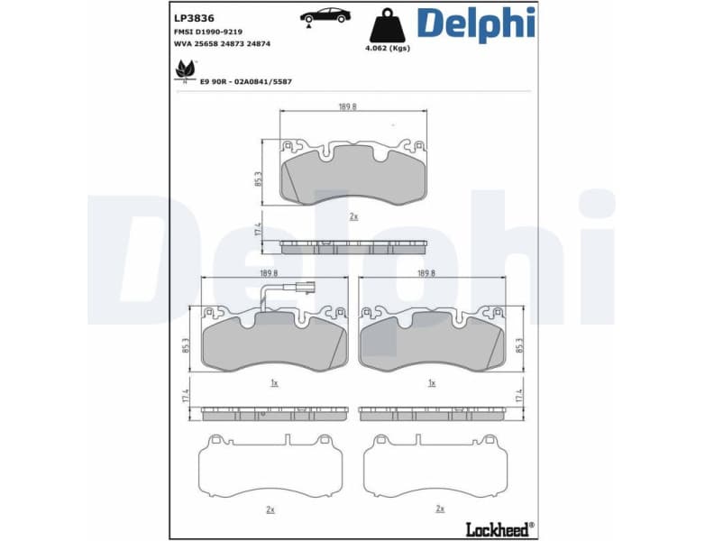 Brake Pad Set, disc brake LP3836