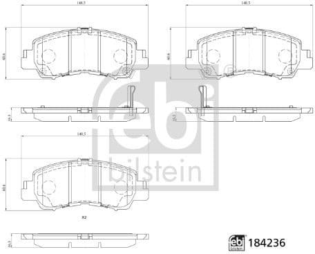 Brake Pad Set, disc brake 184236 - image 2