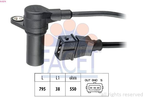 Sensor, crankshaft pulse Made in Italy - OE Equivalent 9.0274