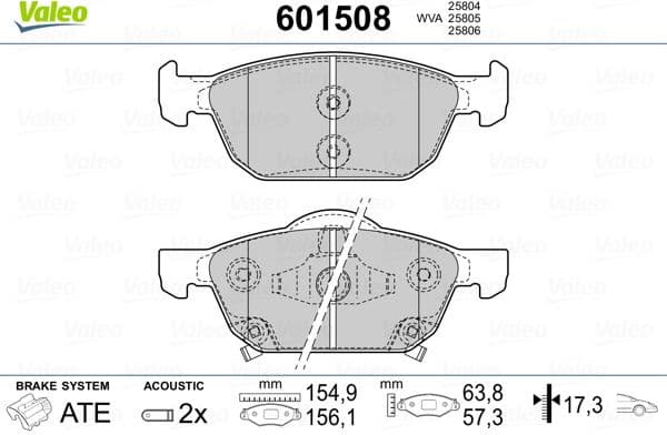 Brake Pad Set, disc brake 601508