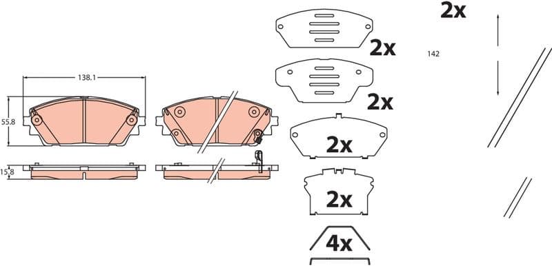 Brake Pad Set, disc brake GDB2456