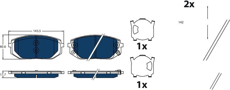Brake Pad Set, disc brake ELECTRIC BLUE GDB2495BTE