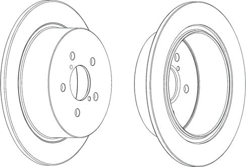 Brake discs kit rear, (2pcs), Top Quality DDF1903C