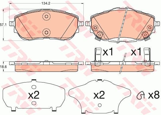 Brake pads front, Top Quality GDB3598