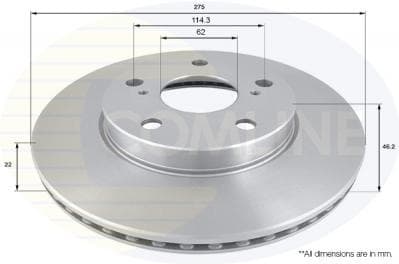 Brake disc, 1pcs FRONT ADC01140V