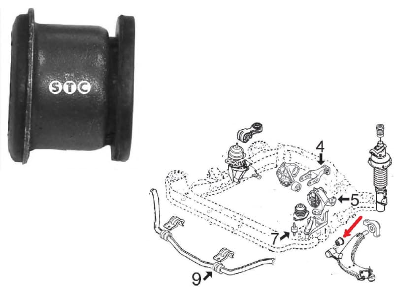 Silentblock front axle T404658