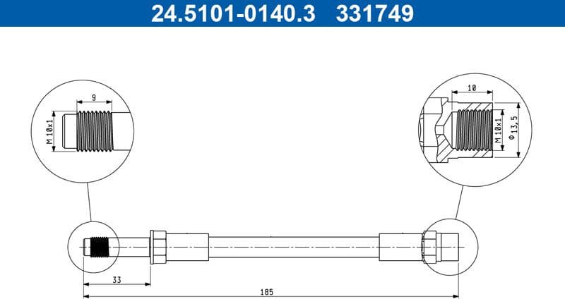 Brake Hose 24.5101-0140.3