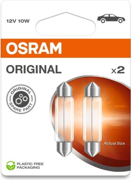 Osram Bulbs C10W 41mm 12V SV8,5-8 BLI2DK 2vnt - 6411-2BL
