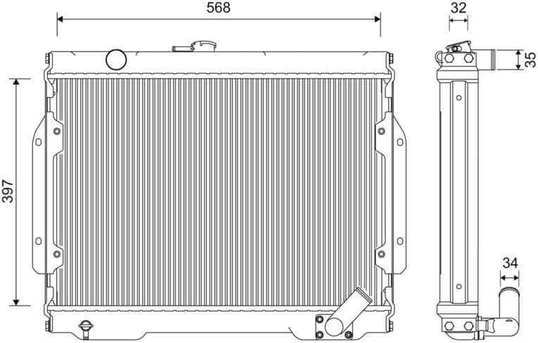 Radiator, engine cooling 701262