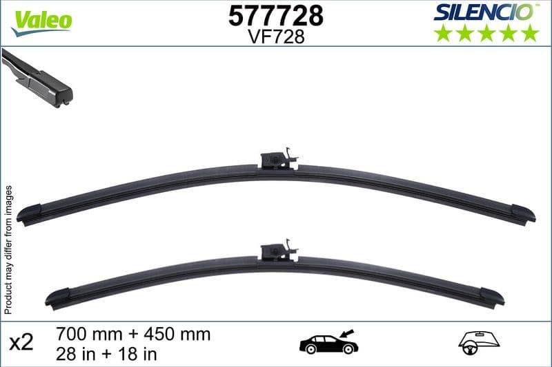 Wiper Blade SILENCIO FLAT BLADE SET 577728