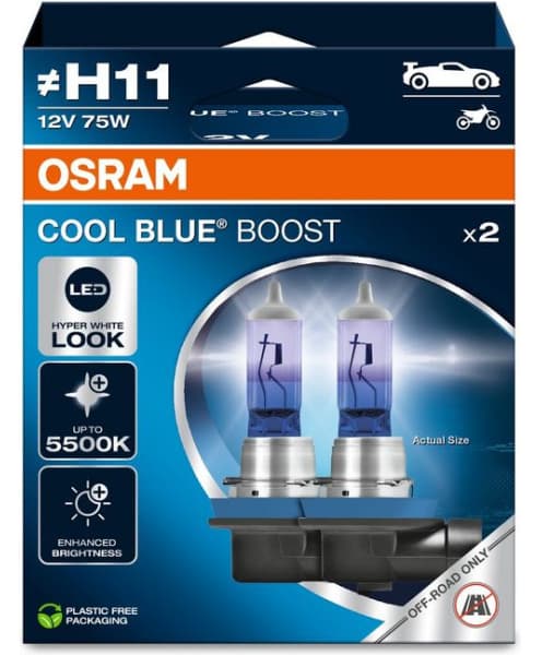 Osram lemputės H11 COOL BLUE BOOST Next Gen, 2vnt - 62211CBB-2HB