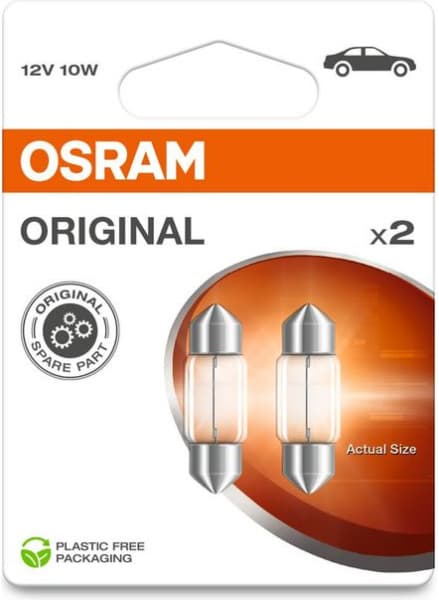 Osram lemputės C10W 31mm 12V SV8,5-8 BLI2DK 2vnt - 6438-2BL