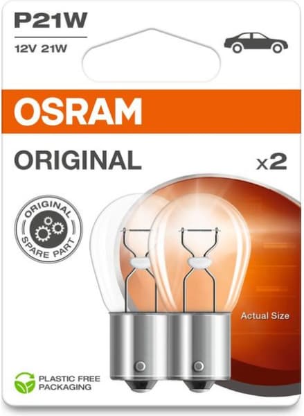 Osram lemputės P21W 12V BA15S UNV1 2vnt - 7506-2BL (OSRAM) - Autoera