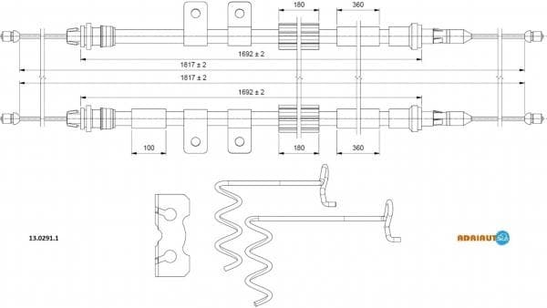 Cable handbrake 13.0291.1