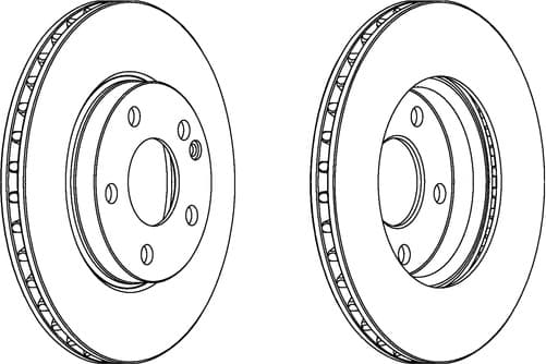 Brake discs kit front (2pcs), Top Quality DDF1220C