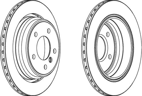 Brake discs kit rear, (2pcs), Top Quality DDF836C - image 3