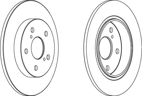 Brake discs kit rear, (2pcs), Top Quality DDF1645C