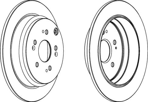Brake discs kit rear, (2pcs), Top Quality DDF1608C