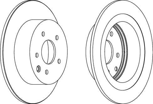 Brake discs kit rear, (2pcs), Top Quality DDF1590C