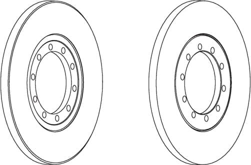 Brake discs kit rear, (2pcs), Top Quality DDF1537C