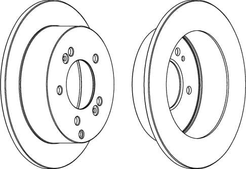 Brake discs kit rear, (2pcs), Top Quality DDF1447C