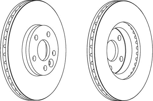 Brake discs kit front (2pcs), Top Quality DDF1567C