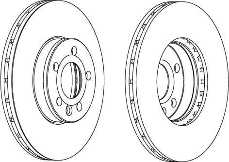 Brake discs kit front (2pcs), Top Quality DDF1559
