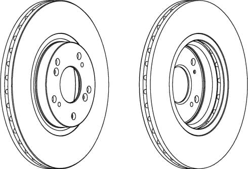 Brake discs kit front (2pcs), Top Quality DDF1424C