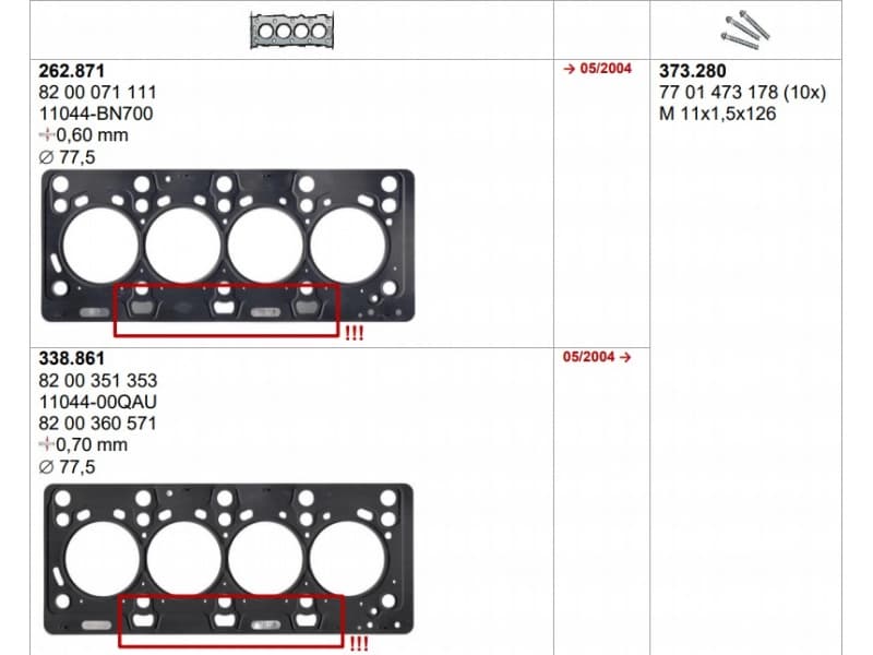 Gasket cylinder head 262.871 - image 2