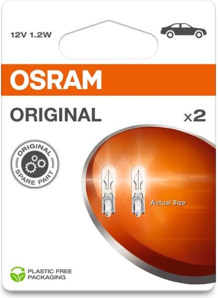 Osram lemputės W1.2W 12V W2x4.6D - 2721-2BL (OSRAM) - Autoera