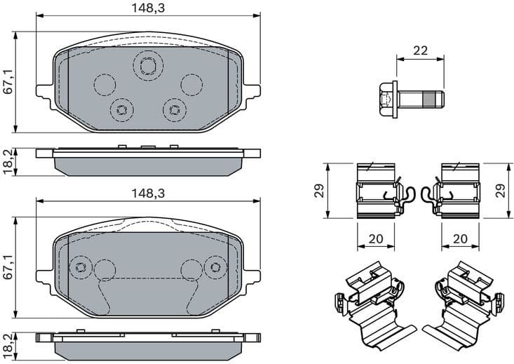 Brake Pad Set, disc brake 0986460165