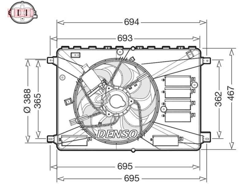 Fan, engine cooling DER10010