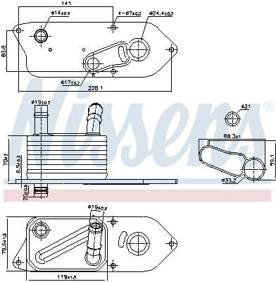 Oil Cooler, engine oil ** FIRST FIT ** 91543