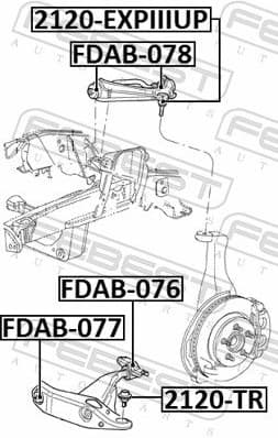 Mounting, control/trailing arm FDAB-078 - image 2